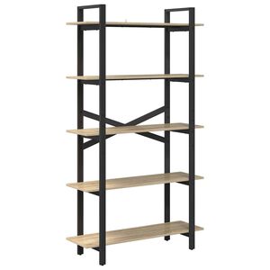 vidaXL Рафт за книги 5 нива 100 x 33,5 x 178 см Инженерна дървесина