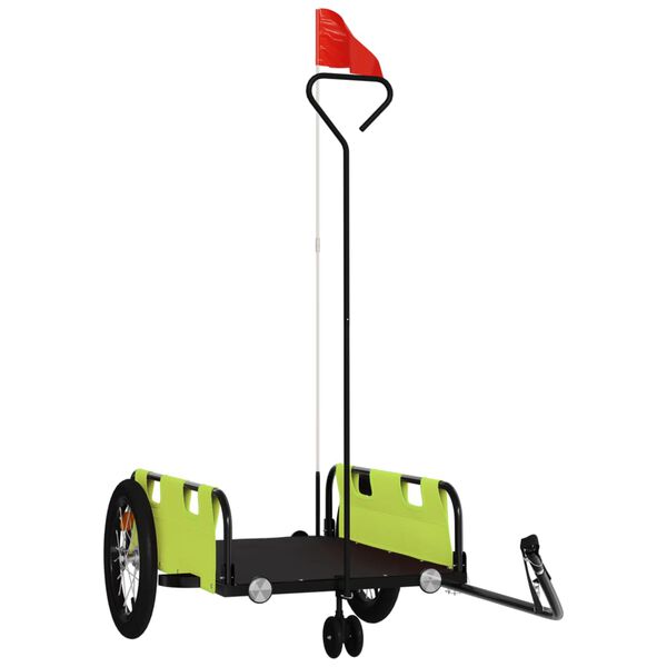 vidaXL Ремарке за колело, зелено, Оксфорд плат и желязо