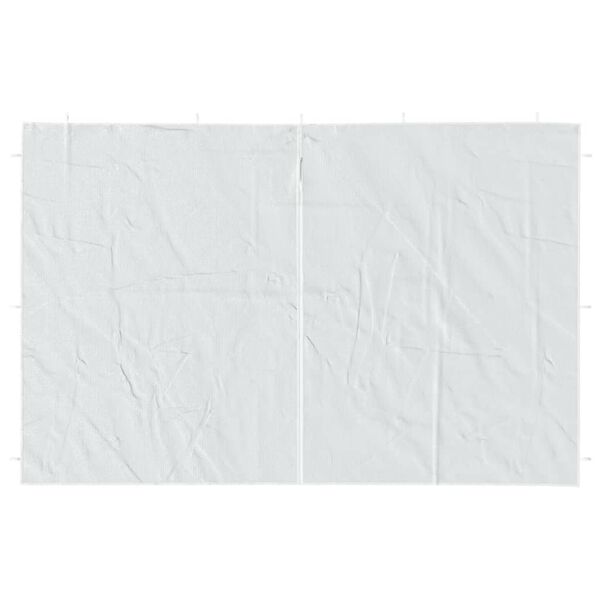vidaXL Странични стени за парти шатра, 2 бр, с цип, PE, бели