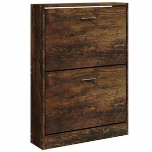 vidaXL Шкаф за обувки, опушен дъб, 59x17x81 см, инженерно дърво
