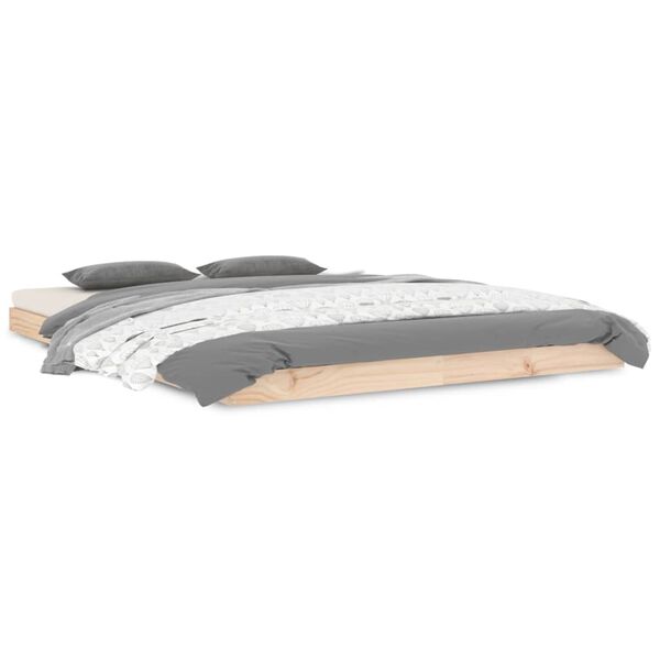 vidaXL Рамка за легло, бор масив, 140x190 см