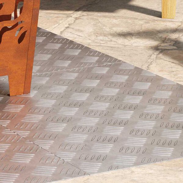 vidaXL Стъпало Правоъгълна 4 pcs Сребрист 70 x 50 cm Алуминий