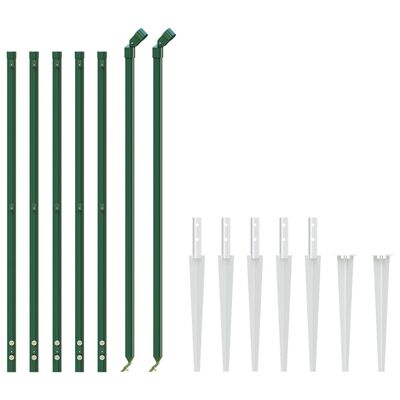 vidaXL Плетена оградна мрежа с шипове, зелена, 0,8x10 м