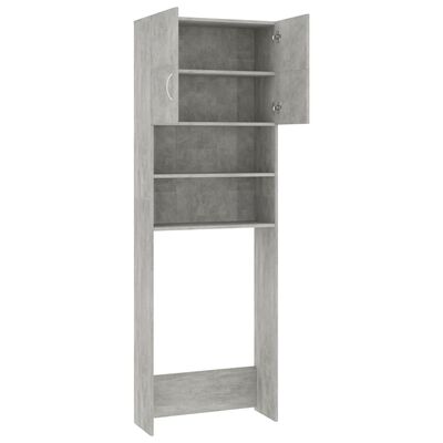 vidaXL Шкаф за пералня, бетонно сив, 64x25,5x190 см, ПДЧ