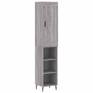 vidaXL Висок шкаф, сив сонома, 34,5x34x180 см, инженерно дърво
