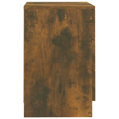 vidaXL Нощно шкафче, опушен дъб, 38x35x56 см, инженерно дърво