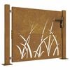 vidaXL Градинска порта 100x100 см, дизайн с кортен стомана и трева