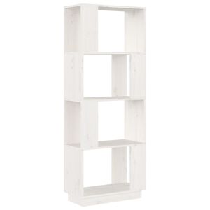 vidaXL Библиотека/разделител за стая, бяла, 51x25x132 см, бор масив