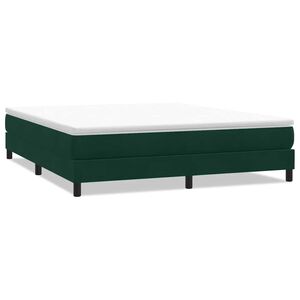 vidaXL Box Spring легло без матрак Тъмнозелено 180x210 cm кадифе
