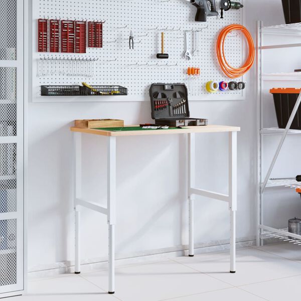 vidaXL Работна маса 100x60x(71,5-98) см масивно дърво бук правоъгълна