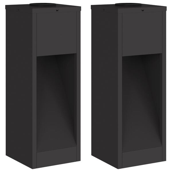 vidaXL Слънчев LED светлинен указател 2 pcs Черно