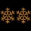 vidaXL Коледни фигури снежинки с LED, 2 бр, топло бяло, 59x59 см