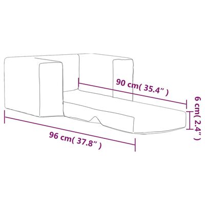 vidaXL Детски диван-легло антрацит мек плюш