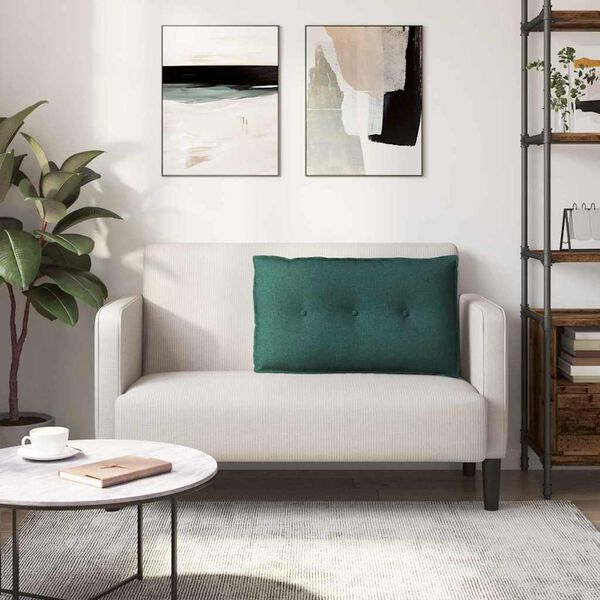 vidaXL Възглавница за гръб Тъмен зелен 80 x 19 x 50 см текстил