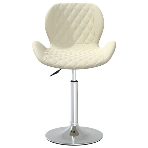 vidaXL Въртящи се трапезни столове, 4 бр, кремави, кадифе