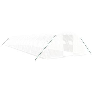 vidaXL Оранжерия със стоманена рамка бяла 72 м&sup2; 18x4x2 м