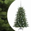 vidaXL Изкуствена коледна елха с топки 120 см 150 LED светодиода