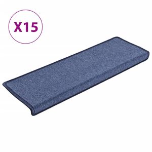 vidaXL Изтривалки за стълби 15 бр. 65x21x4 см, сини, правоъгълни, кант
