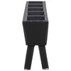 vidaXL Висока леха с крака и 5 саксии, 118x25x50 см, полиратан, черна
