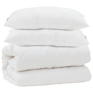 vidaXL Завивка с възглавница 3 pcs Бяло Микрофибър
