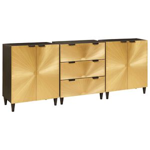 vidaXL Комплект скрин 3 бр. 180 x 33 x 75 см Солидно мангово дърво