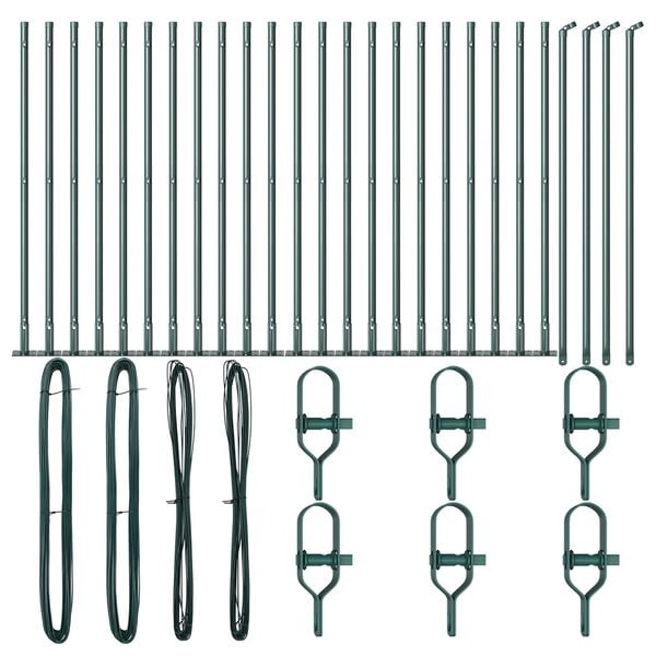 vidaXL Стълб за ограда. 26 pcs Сив 3,2 x 3,2 x 90 см