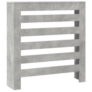 vidaXL Капак за радиатор, бетонно сив, 78x20x82 см, инженерно дърво