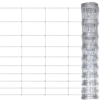 vidaXL Градинска ограда, поцинкована стомана, 50x1,2 м, сребриста