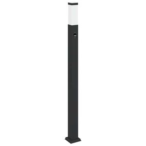vidaXL Осветителна колона със сензор 110 см, черна, IP44
