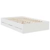 vidaXL Рамка за легло с чекмедже Бяло 120 x 200 cm Инженерна дървесина