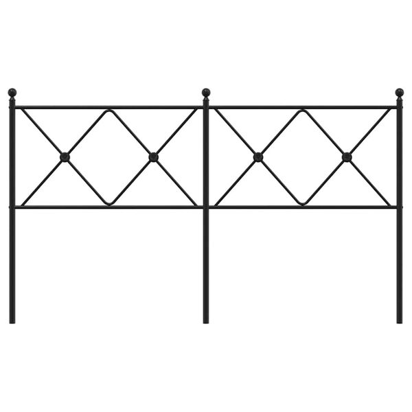 vidaXL Метална резервна табла за легло, черна, 160 см