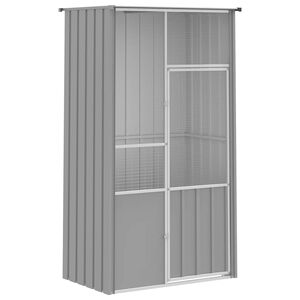 vidaXL Клетка за птици, сива, 115x78x200 см, поцинкована стомана