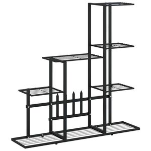 vidaXL Цветарник, 94,5x25x88 см, черен, метал