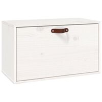 vidaXL Стенен шкаф, бял, 60x30x35 см, борово дърво масив