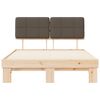vidaXL Леглова рамка с тапицирана гръбна част Таупе 120 x 190 cm
