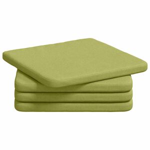 vidaXL Възглавници за седалки 4 pcs Светло зелено 40 x 40 x 3 cm