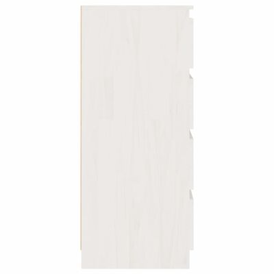 vidaXL Страничен шкаф, бял, 60x36x84 см, борово дърво масив