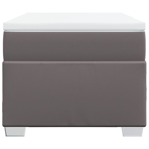 vidaXL Боксспринг легло с матрак, сиво, 90x190 см изкуствена кожа