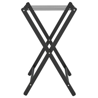 vidaXL Поставка за куфари, черна, 68,5x38x58 см, бамбук