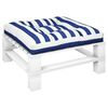 vidaXL Палетна възглавница синьо-бяло райе 70x70x12 см плат