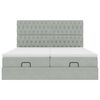vidaXL Османска легло с матраци и LED, светлосиво, 200x200 см, кадифе