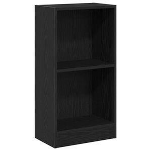 vidaXL Библиотека, черно и дъб, 40x24x52 см, инженерно дърво
