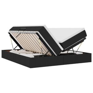 vidaXL Легло с място за съхранение и матрак Черно 180 x 200 cm