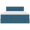 vidaXL Легло с място за съхранение и LED Тъмен син 140 x 190 cm Кадифе