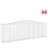 vidaXL Габионни кошници арка 6 бр 400x50x120/140см поцинковано желязо
