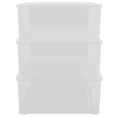vidaXL Пластмасови кутии за съхранение 3 бр 25 л стифиращи