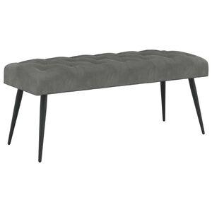vidaXL Пейка с копчета Тъмносиво 110 x 40 x 46 cm Кадифе