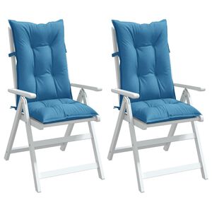 vidaXL Възглавници за столове 2 бр меланж сини 120x50x7 см плат