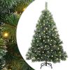 vidaXL С изкуствено коледно дърво с поставка Зелен 120 cm PE и PVC