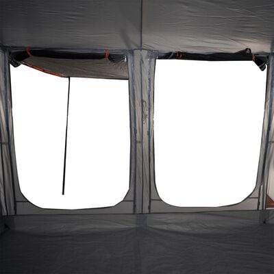 vidaXL Семейна палатка тунелна 10-местна сиво-оранжева водоустойчива